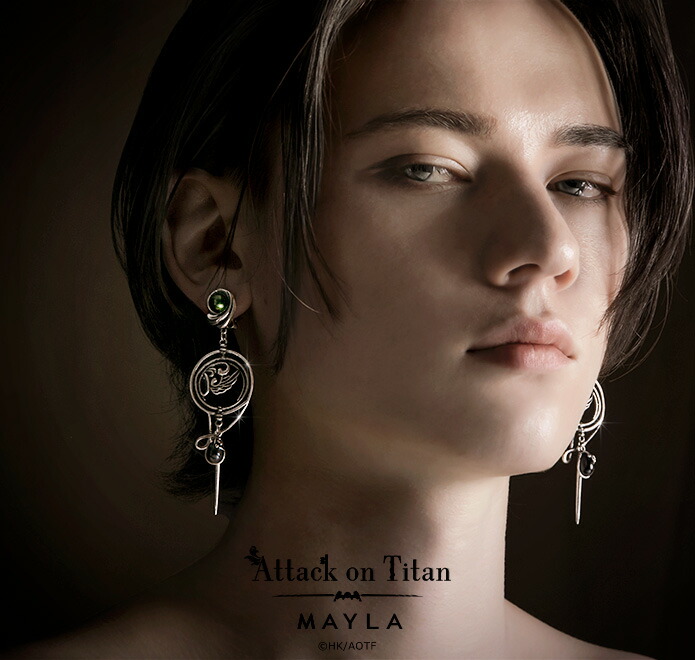 MAYLA マイラ 進撃の巨人 グッズ ピアス イヤリング 進撃の巨人 アイコニック イヤオブジェ + リヴァイ ユニセックス 男女兼用 正規品 新品 公式 進撃の巨人 キャラクターアクセサリー 人気 ブランド プレゼント｜GIV（ギヴ）店