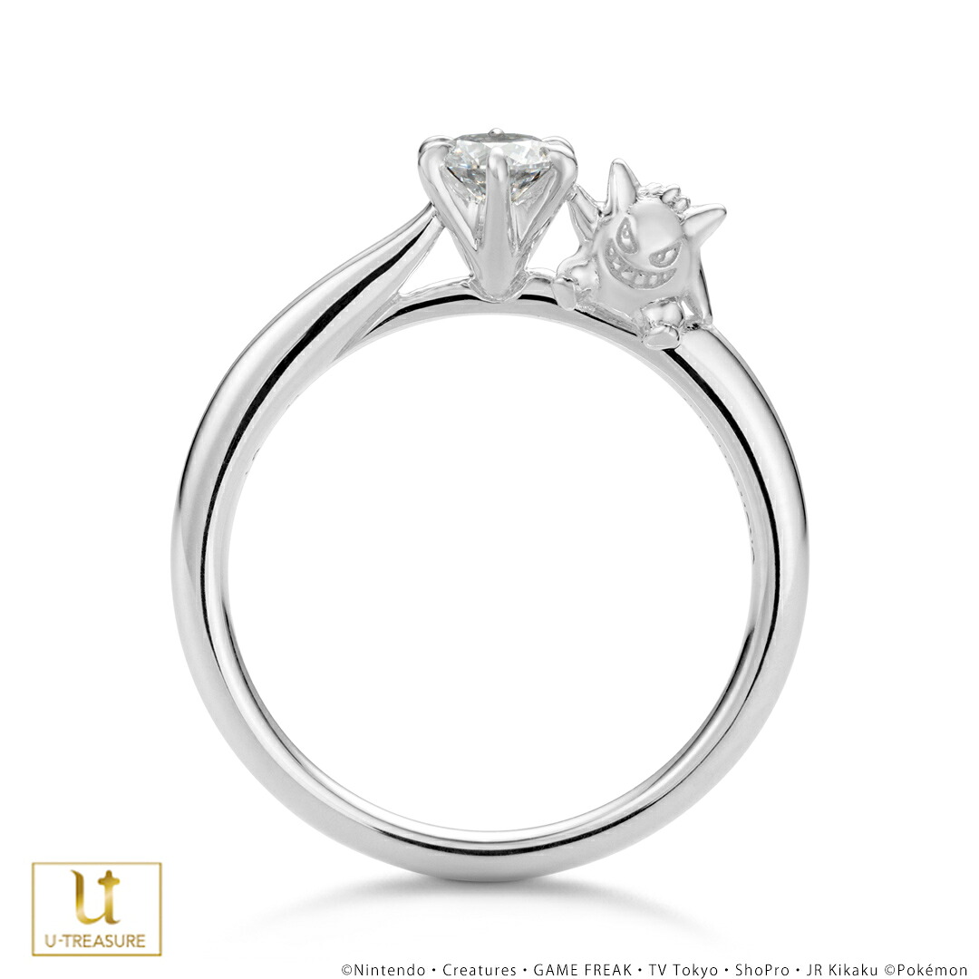 ポケモン ゲンガー リング 指輪 ゲンガー ソリティアリング プラチナ(ダイヤ込) 婚約指輪 エンゲージリング ブライダルリング ジュエリー サプライズ プロポーズ レディース 女性 一粒 個性的 ダイヤモンド 結婚 記念日 プレゼント|GIV(ギヴ)店