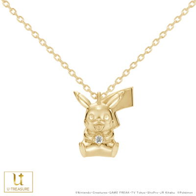 Pokemon Goods Pikachu Necklace Pikachu Diamond Necklace K18 Yellow Gold Ladys Pocket Monster Pokémon Birthday Memorial Day Present