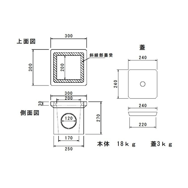 【楽天市場】会所桝 200用 コンクリート蓋付:平野ブロック 楽天市場店