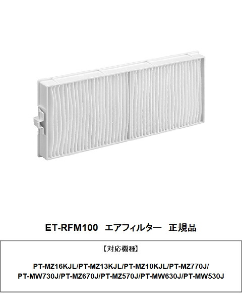 PANASONIC PT-MZ10KJL PT-MZ770J 交換用フィルターユニット ET-RFM100 メーカー純正品