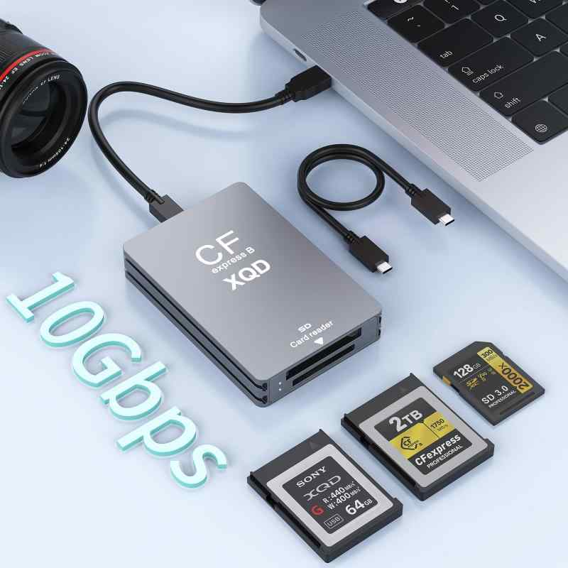 CFexpress Type b歌留多主導者5 インチ 1 USB C/USB A 手合いb 10Gbps USB3.2 Gen2 最大限度2結核症 CFexpress/XQD/SD歌留多主導者