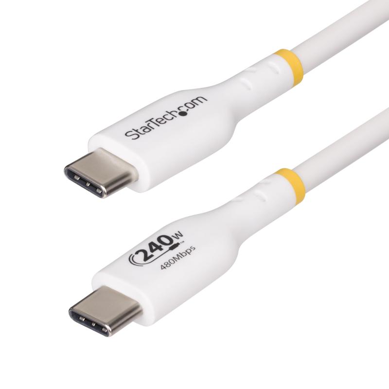 StarTech.com USB-C充電ケーブル／4m／USB 2.0／240W／Power Delivery 3.1 EPR／USB-IF認証品／オス・オス／ホワイト／PD対応 Type-C データ転送 急速 高速充電コード USB2EPR4MW