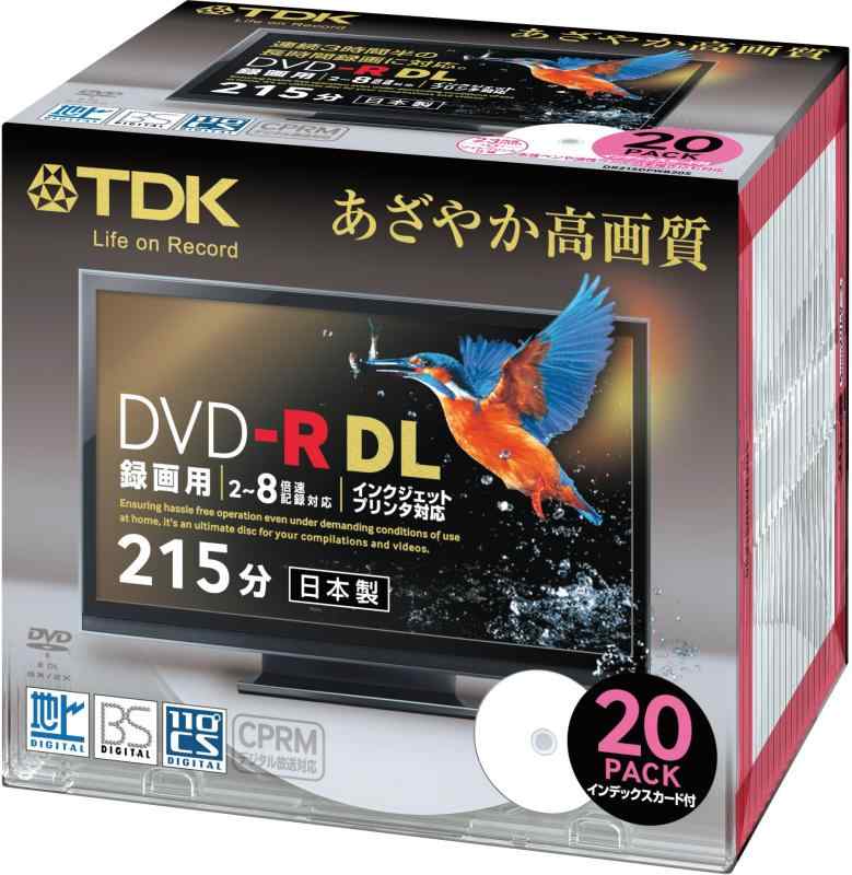 TDK 録画用ヴィデオディスク-R DL(片面2層) CPRM相応う 8倍速相応う インクジェット印刷者相応う(白いこと・広々としたレコード盤) 20枚容器に並べる 5粍か細い入れもの DR215DPWB20S