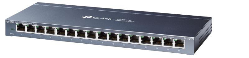 TP-Link 16ポート ハブ 10/100/1000Mbps デスクトップ ギガビット 金属筐体 設定不要 5年 ウォールマウント スイッチングハブ TL-SG116｜ヒロショップ