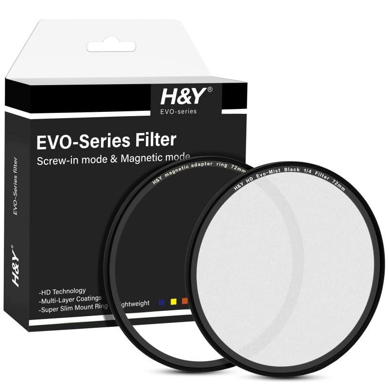 H&amp;Y ブラックミスト HD EVO ブラックミスト フィルターキット マグネット式 ねじ込み式両対応 薄枠 帯電防止 防汚 撥水 防傷 EB｜ヒロショップ