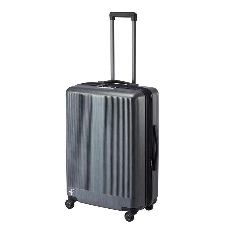 [プロテカ] 旅行バッグ 大型 大電気容量 l大いさ 5泊6日 6泊7日 68L 4.2kg キャスターストッパー 電気容量取りひろげる役立つこと 10年付 日本製 持ちはこび入れもの キャリーバッグ トラクション2 No.01493 シルバーヘアライン-ガンメタリックヘアライン