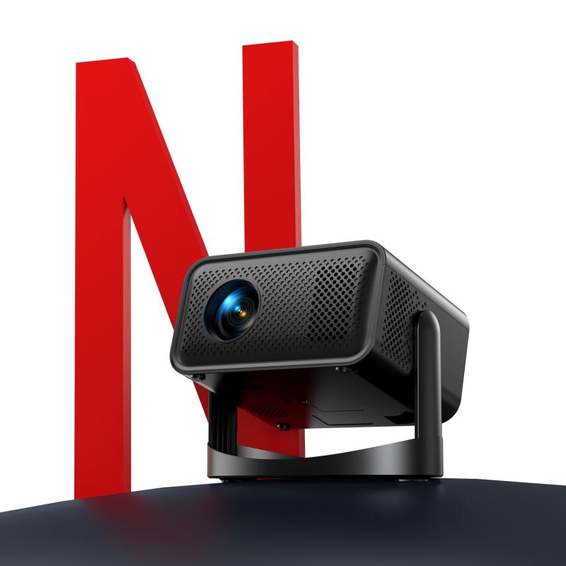 JOWLURK 映写機 身寄り用【2026新模範例 Android TV申し受ける・360°回転させる・30000LM・1080P・4K相応う】上昇限度映し出す能力のある 映写機 小型 電動興味の中心 自動小銃台形手を加える 介護ホーム映写機 内蔵HiFiス Blackish gray-ブラック-Grey