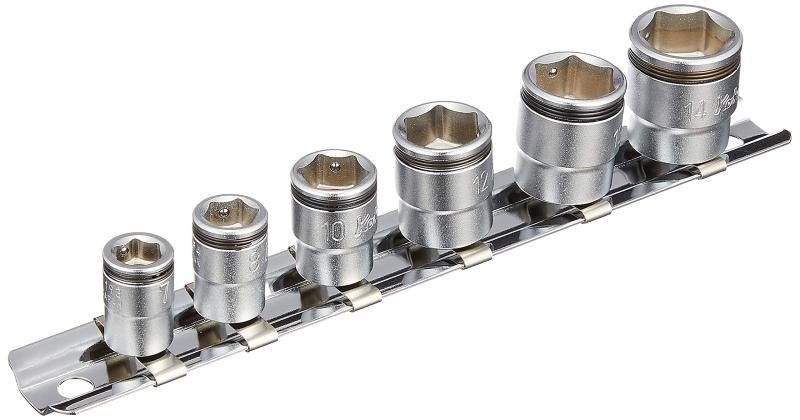 Ko-ken 1/4"(6.35mm)SQ.ナットグリップソケットレールセット 6ヶ組 RS2450MS/6 RS2450MS/6