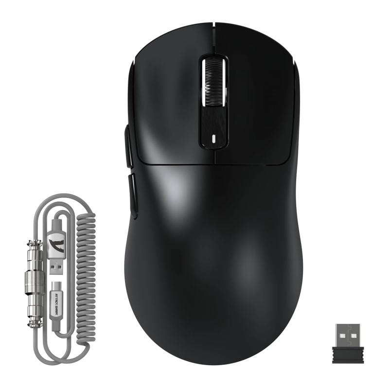 MAMBASNAKE×ATTACK SHARK X3 MAX 3流行り物二十日鼠 Pixart PAW3950 光学式検出器 光マイクロ取り替えっこ 有線/2.4G無線電話/Bluetooth ダブル通信路BT5.4 42000DPI 750IPS 50G最大限度