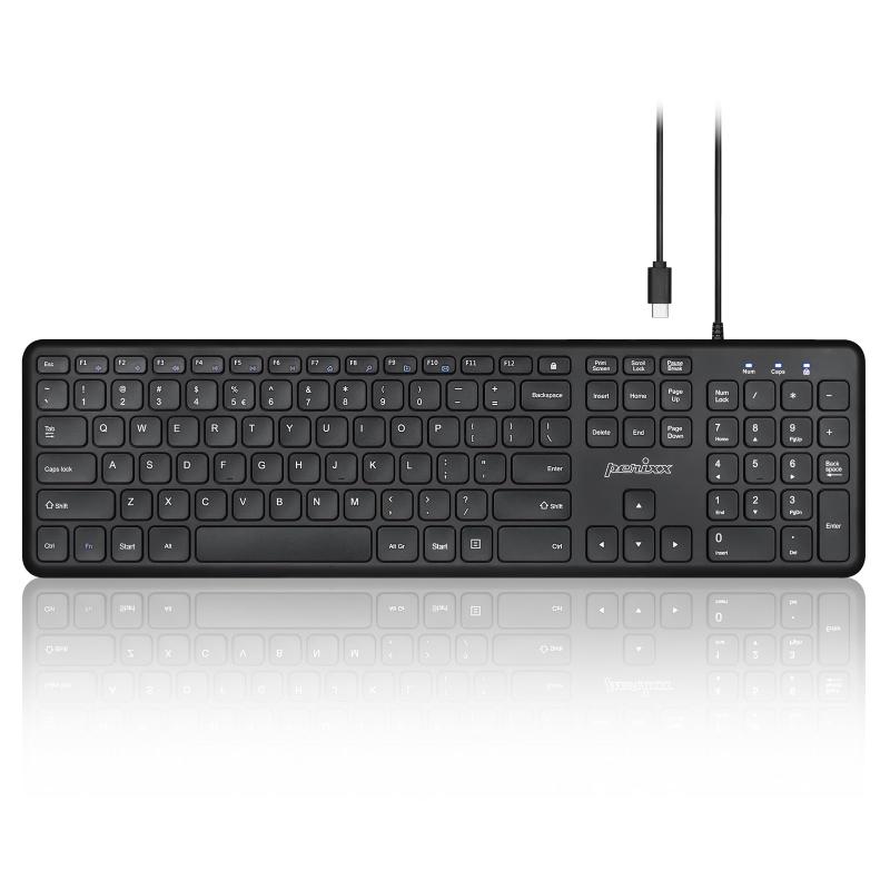 Perixx(ペリックス) キーボード 有線 フルサイズ パンタグラフキー スリムデザイン 静音 英語配列 PERIBOARD-210 【正規品】ブラック