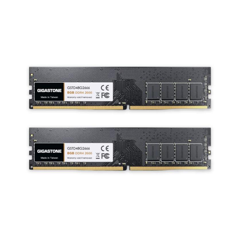 【記憶装置 DDR4】GIGASTONE 8GBx2枚 (16GB Kit) DDR4 2666MHz (2400MHz or 2133MHz) パソコン4-21300 (パソコン4-19200/17000) CL19 1.2V UDIMM 288 ピン アンバッ