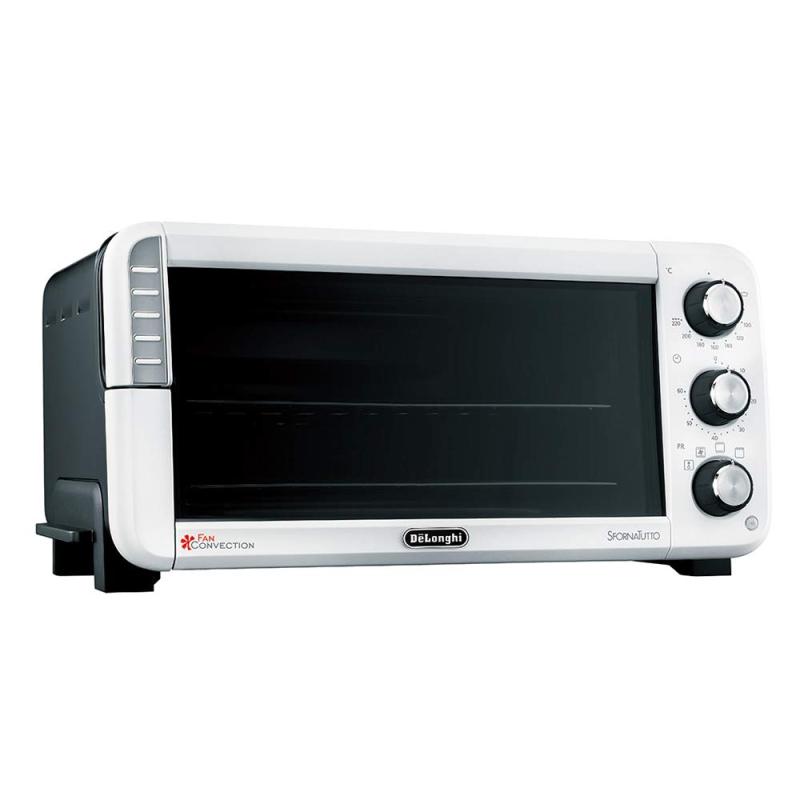 DeLonghi(デロンギ) De\'Longhiコンベクションオーブン スフォルナトゥット EO12562J-WN 焼きムラなし 時短予熱 シンプル操作 トースト4枚分 調理機能5種類 ピザストーン付属 安全設計 [ホワイト×ブ