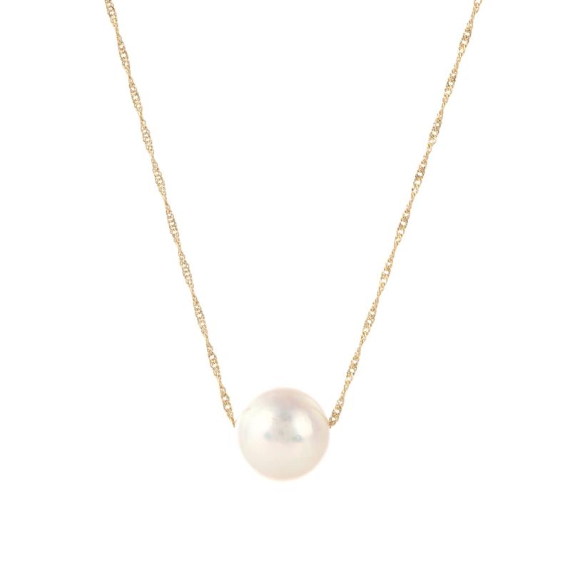 [ハッピーグッツショップ] 18金 パール ネックレス あこや真珠 8-8.5ｍｍ ゴールド 40cm レディース 1粒 ゴールド アクセサリー ペンダント