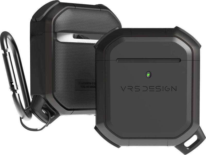 【VRS】 AirPods 対応 ケース 耐衝撃 カラビナ 付 収納ケース 2層構造 ハイブリッド 衝撃 吸収 ハード カバー 傷防止 落下防止 保護 ケースカバー アクセサリー [ Apple AirPods1 / AirPods2 Wireless