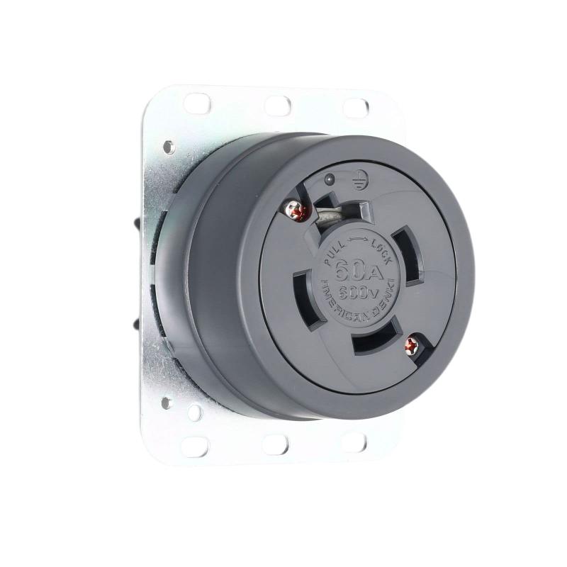アメリカン電機 引掛形 埋込コンセント 接地3P60A600V 4660