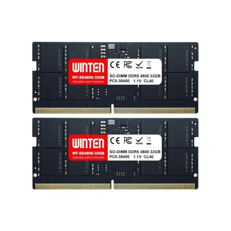 WINTEN ノートPC用 メモリ DDR5-4800 64GB(32GB×2枚) 262Pin CL40 1.1V SODIMM SDRAM 内蔵メモリー 増設【5年・相性】WT-SD4800-D64GB|ヒロショップ