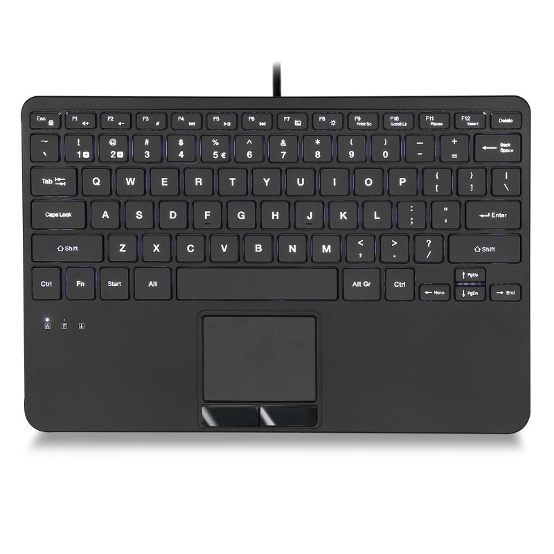 Perixx PERIBOARD-425 キーボード タッチパッド付き 有線ミニUSB バックライト 2USBハブ 英語配列｜ヒロショップ
