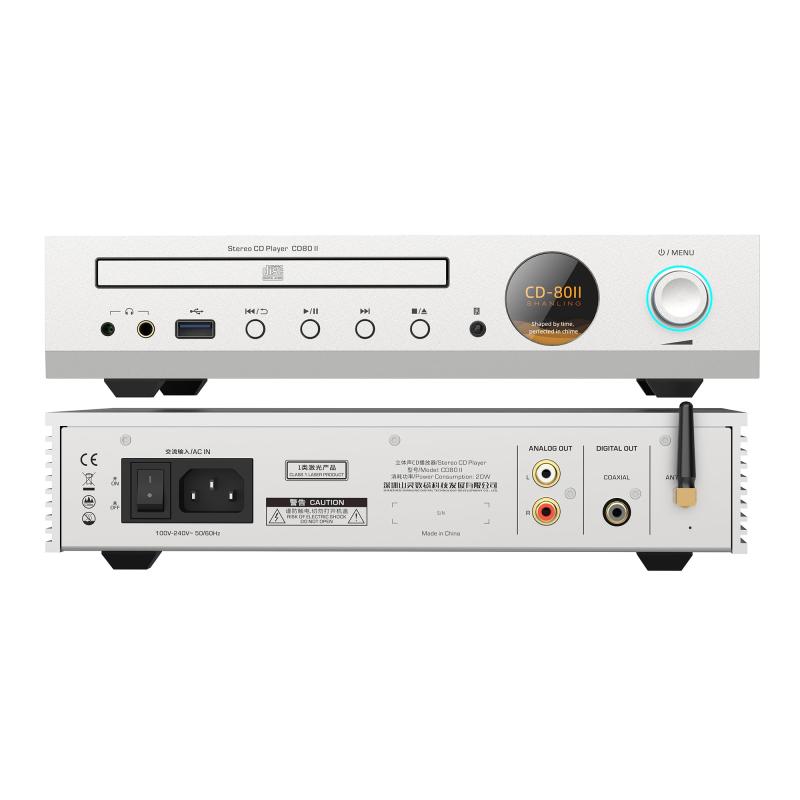 SHANLING CD80II もの言う花リン コンパクトデスクトップCD電気蓄音機 ハイレゾ相応う Cirrus Logic CS43198積み上げる Bluetooth受信システム/USB記憶装置/田舎ふう音源生まれ変わり/3.5粍/4.4粍頭顱電話機端子/遠隔操作付