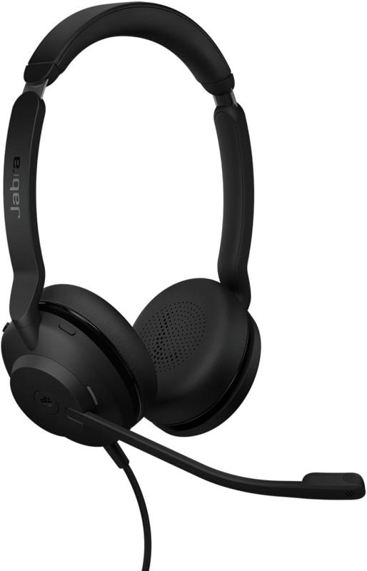Jabra 頭顱書き割り Evolve2 30 SE UC Stereo USB C/A 両耳頭顱書き割り 有線 受話器 マイクロホン付き添い人 ステレオ USB-C/USB-A繋ぎ合わせる ノイズキャンセリング １日中好いたらしいななめし革座布団 Teams/Zoom相応う