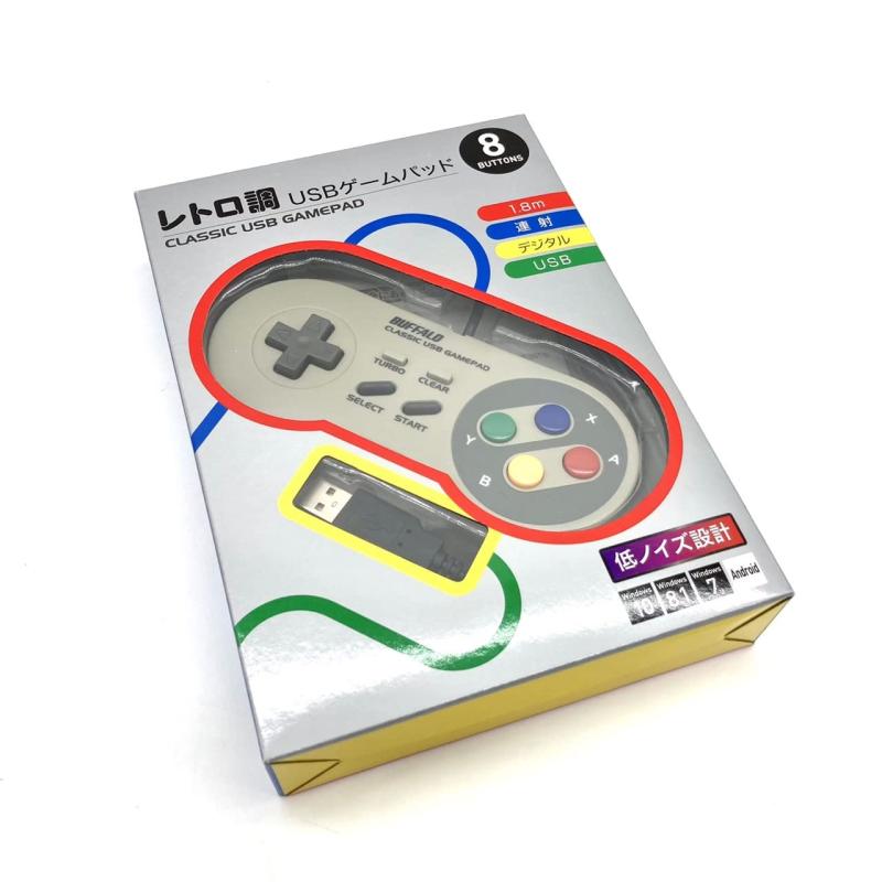 AZZOR BUFFALO USB力くらべパッド 8名取り草 スーパーファミコン風 薄墨色