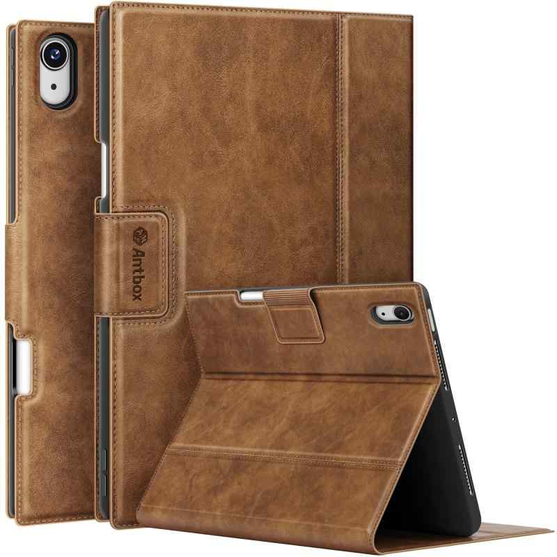 Antbox iPad Air 13インチ ケース M4/M3/M2(2026/2025/2024) 専用 ペンシル ホルダー Pencil Pro/USB-C完全対応 ひび割れ防止 ソフトPUレザー マルチスタンド機能 オートスリープ