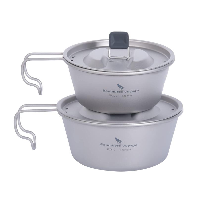 Boundless Voyage チタン シェラカップ フタ付 目盛り付き 350ml/520ml チタンマグカップ キャンプ 食器 調理器具 6,296円