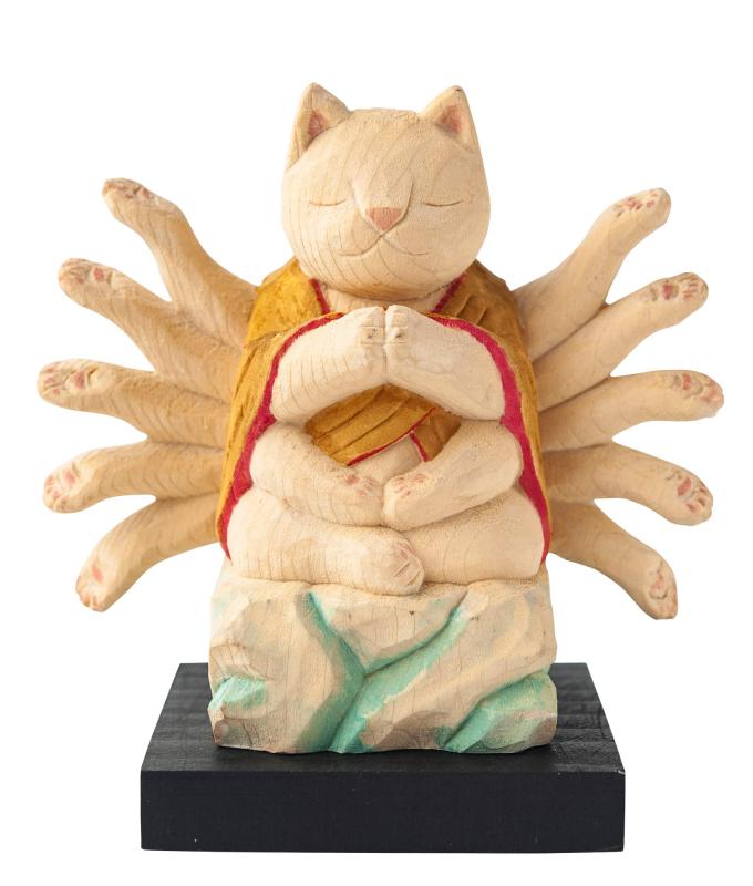 猫buddha 千手観音(子年の守護本尊) 仏屋さかい原型監修_十二支守り本尊 招き猫 まねき猫 置物(NB8せんじゅ|ヒロショップ