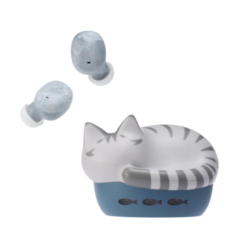ラディウス radius HP-C28BT 完膚なきまでワイヤレスイヤホン : NEKO true wireless earphones Bluetooth相応う 盛りだくさん無線電話 働きかける引きはなす型 AAC 軽さ 猫 小型 弱められた耳 パウダーコンパクト 今めかしい 可愛らしい イヤホ