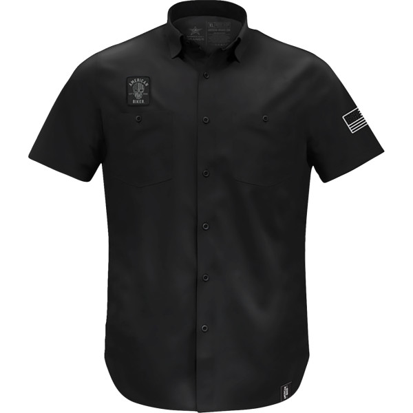 【USA在庫あり】 AMERICAN BIKER シャツ LTW BIKER SAM ブラック/ホワイト Lサイズ 3040-3395 HD店