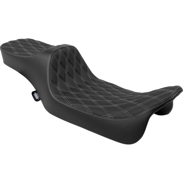 【USA在庫あり】 DRAG SPECIALTIES SEATS edator 3 2-Up Ext. Double Dia シルバー ビニール ツーリング 0801-1924 HD店
