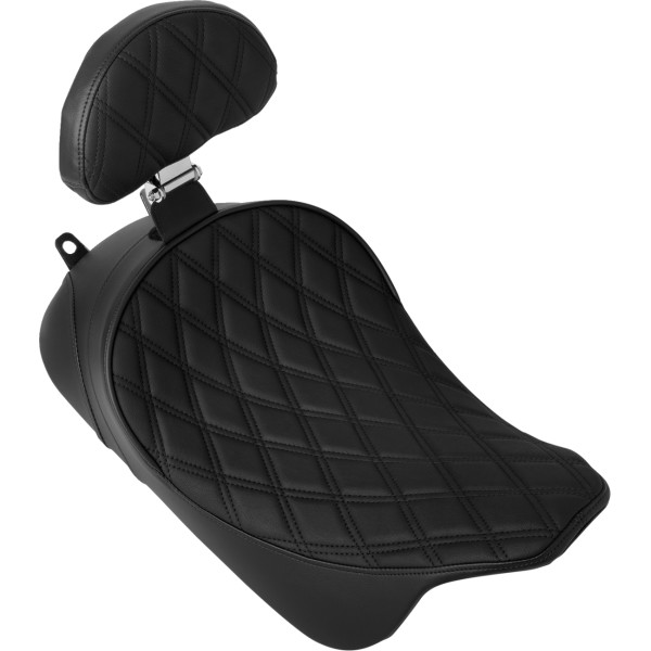 【USA在庫あり】 DRAG SPECIALTIES SEATS lo フロント Double Diamond ブラック ビニール w/Backrest Opt. 0801-1955 HD店
