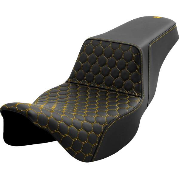 【USA在庫あり】 サドルメン Saddlemen シート STEP UP HC EXT ゴールド ステッチ 0801-1564 HD店
