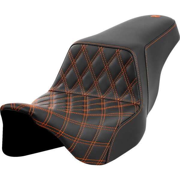 【USA在庫あり】 サドルメン Saddlemen シート STEP UP フロント LS オレンジ ステッチ 0801-1573 HD店
