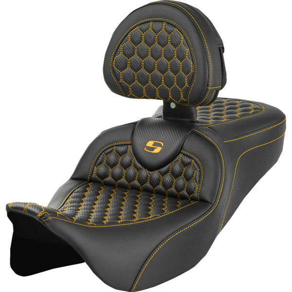 【USA在庫あり】 サドルメン Saddlemen シート ROADSOFA HC W/BR ゴールド ステッチ 0801-1646 HD店