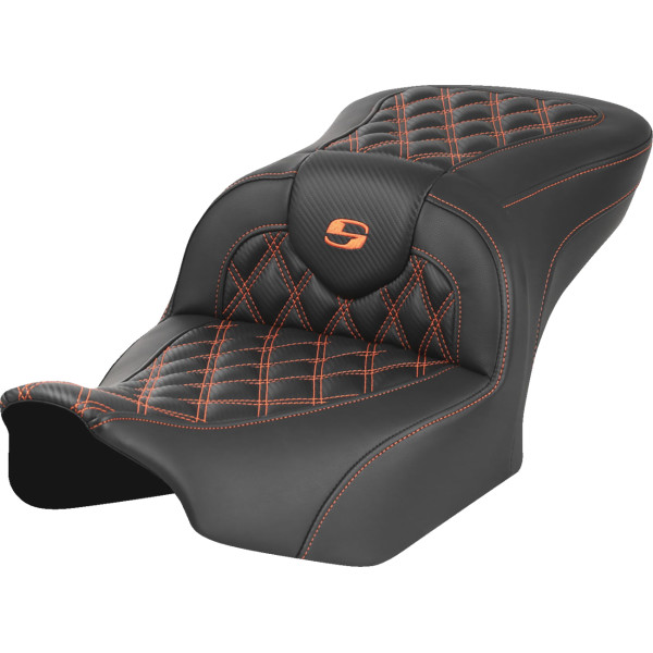 【USA在庫あり】 サドルメン Saddlemen シート ROADSOFA LS CF オレンジ ステッチ 0801-1782 HD店