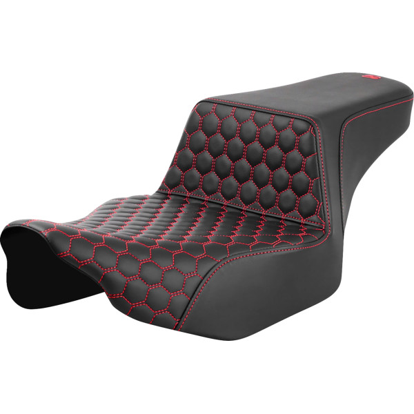 【USA在庫あり】 サドルメン Saddlemen シート STEP UP EXT RCH HC フロント レッド ステッチ 0801-1835 HD店