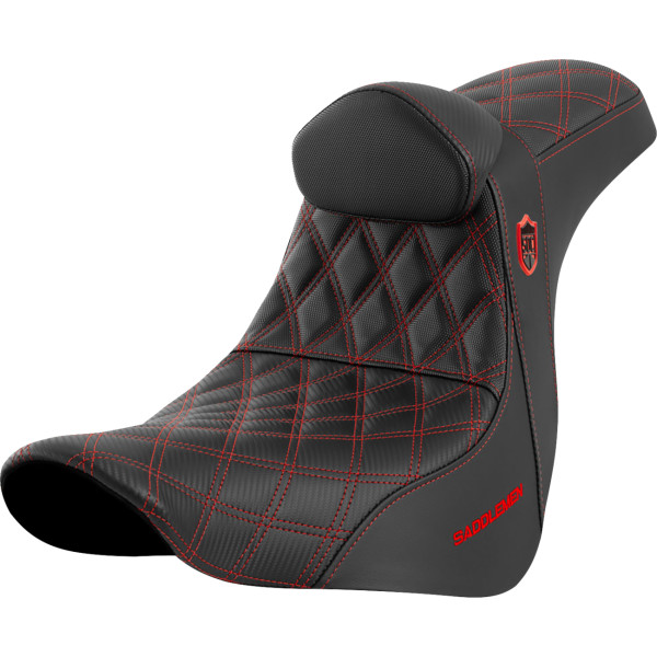 【USA在庫あり】 サドルメン Saddlemen シート SDC PERF GRIPPER W/BR レッド ステッチ 0802-1601 HD店