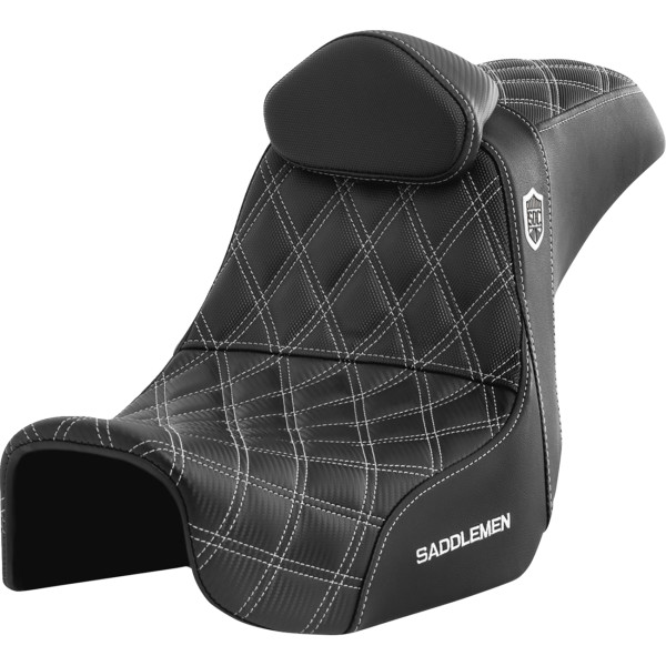 【USA在庫あり】 サドルメン Saddlemen シート SDC PERF GRIPPER W/BR ホワイト ステッチ 0803-0738 HD店