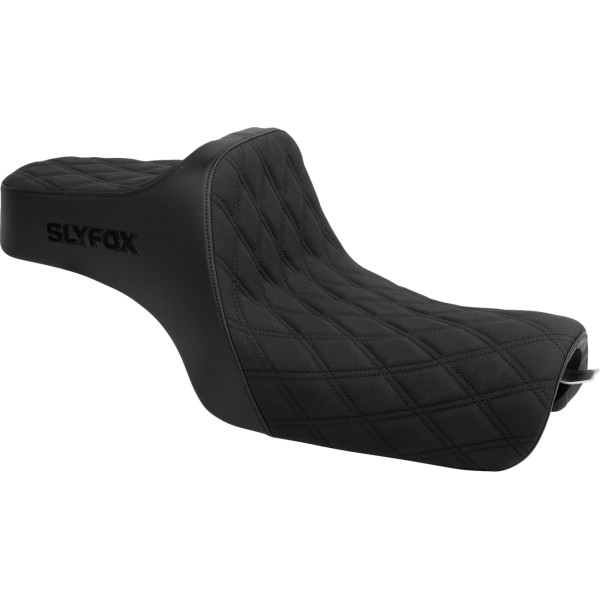 【USA在庫あり】 SLYFOX SEAT HIGHNOON 2UP BLACK LOGO DD SLIP STOP SPORTSTER 2004-22 0804-0836 HD店