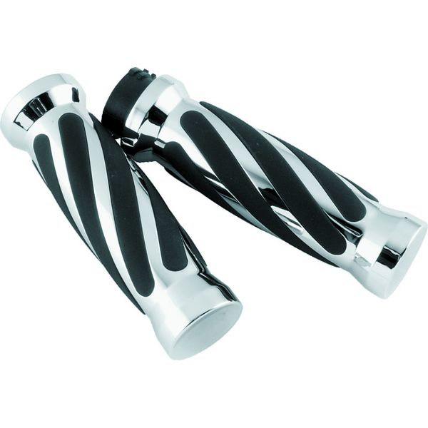 【USA在庫あり】 Bikers Choice 81-17 XL & Big Twin Dual Cable Chrome & Black Twisted Grips Pr bkc498415 HD店