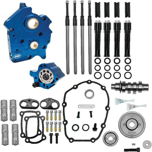 【USA在庫あり】 S&S Cycle 2017+ M8 Models Gear Drive 475G Cam Chest Kit w/ Black Pushrod Tubes - Oil Cooled ssc310-1014A HD店