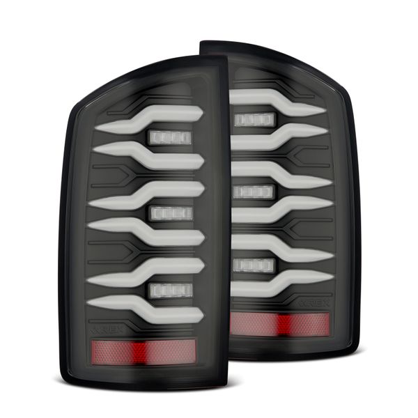 【USA在庫あり】 AlphaRex 02-06 Dodge Ram 1500/03-06 Dodge Ram 2500+3500 Luxx-Series LED Tail Lights (Pair) Black arx641010 HD店