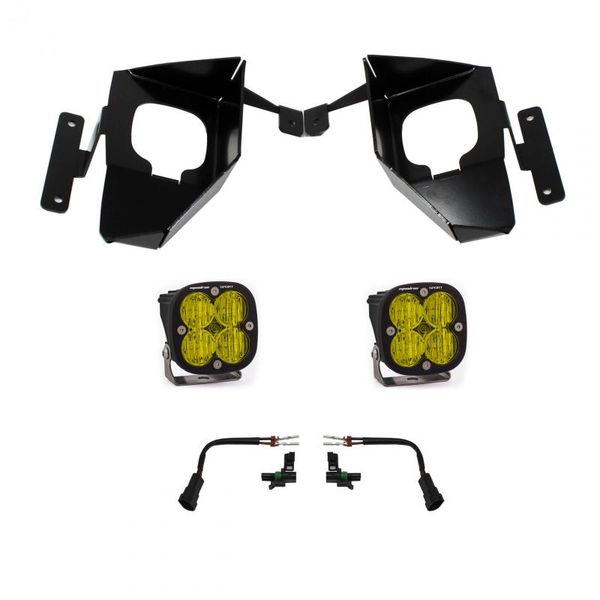 【USA在庫あり】 Baja Designs 16-18 Silverado Squadron Sport Fog Pocket Kit W/C - Amber baj447537 HD店