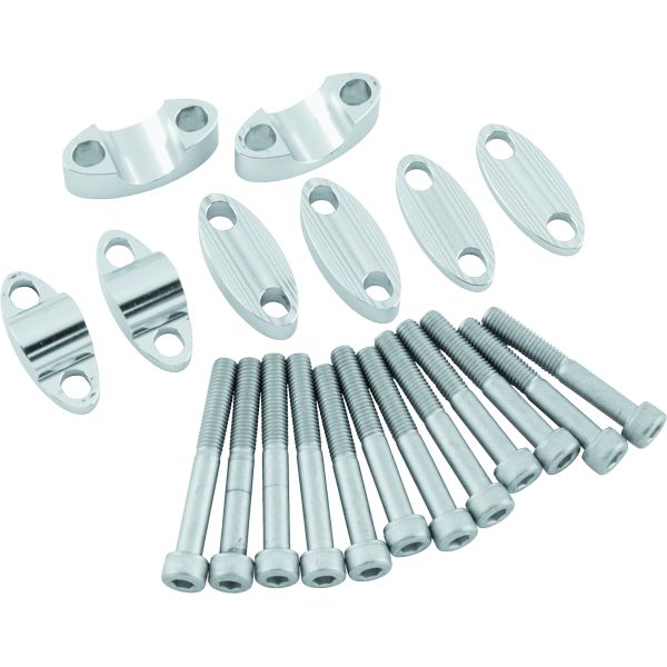 【USA在庫あり】 BikeMaster Aluminum Handlebar Risers 7/8in - Silver bkm151988 HD店