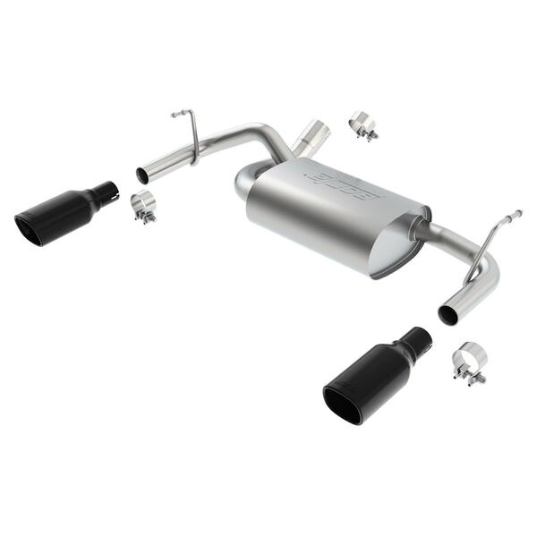 【USA在庫あり】 Borla 12-16 Jeep Wrangler 3.6AT/MT 4WD 2+4DR S/ SQ /RL/AC SR 2.5in, 2in Tip 3.5 sqx8 Black Chrome bor11834BC HD店