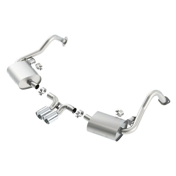 【USA在庫あり】 Borla 14-15 Porsche Cayman/Boxster (981) RWD 2Dr Dual Center Rear Exit Catback 4in Tip Exhaust Sys bor140534 HD店