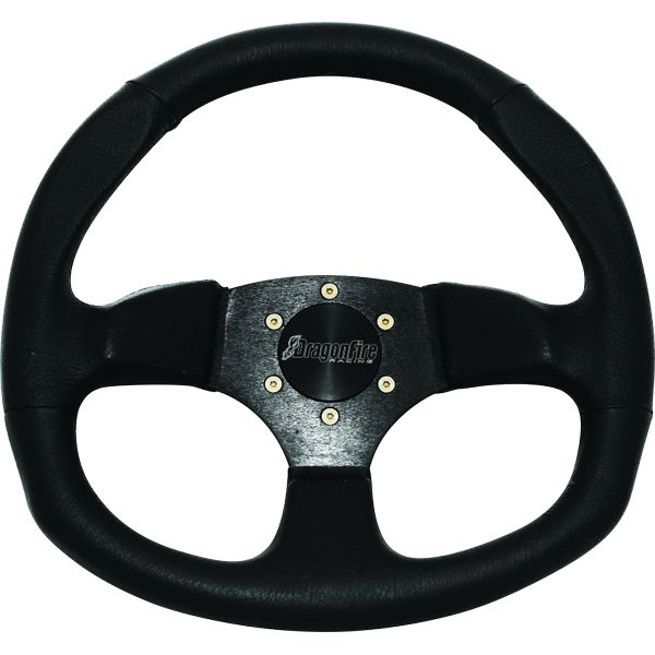 【USA在庫あり】 DragonFire Racing Steering Wheels - D-Shaped- Vinyl- Black- 0in offset dfr520969 HD店 14,932円