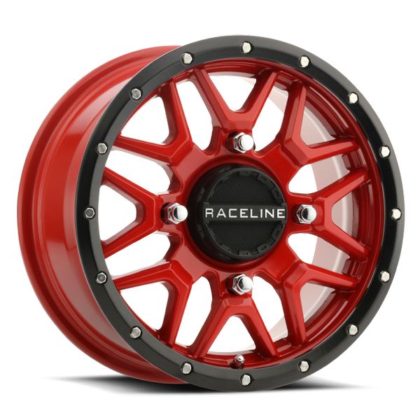 【USA在庫あり】 Raceline A94R Krank 14x7in / 4x156 BP / 38mm Offset / 132.5mm Bore - Red & Black Lip Wheel rclA94R-47056+38 HD店