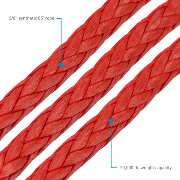 【USA在庫あり】 Borne Off-Road Synthetic Rope - 3/8in x 85ft - Red brnBNWN-SR-38-85RD HD店